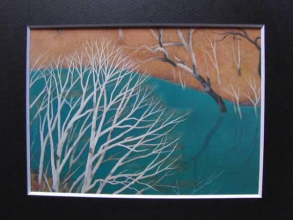 東山魁夷 、【青き淵】、希少画集画、新品高級額・額装付、状態良好